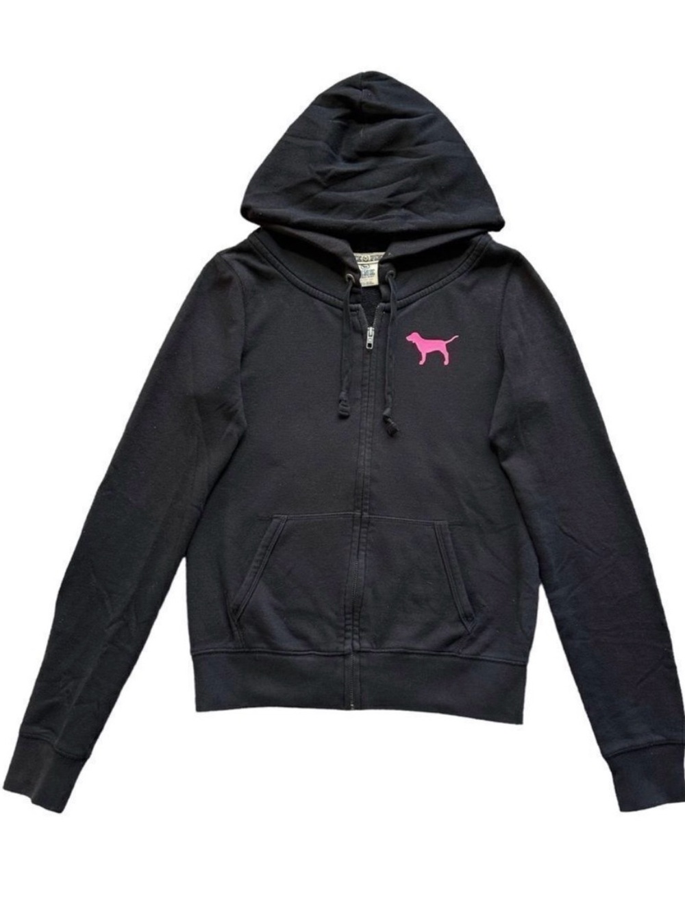 🔃Victoria's Secret PINK Black Logo Hoodie Sweatshirt